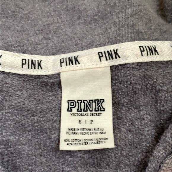Quarter Zip Gray Victoria’s Secret PINK Hoodie - Picture 4 of 5
